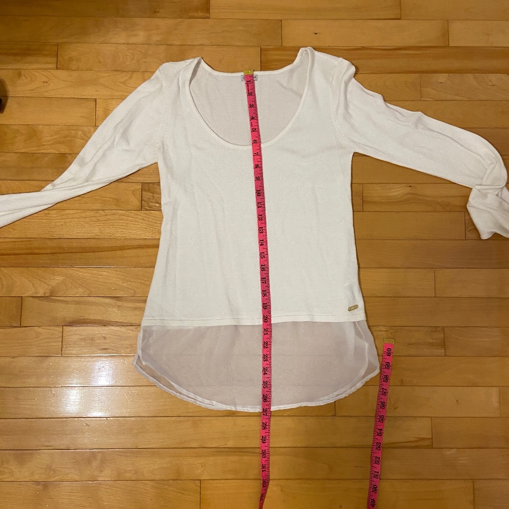 Guess Pullover Sweater with Chiffon Trim size Medium - Picture 5 of 10